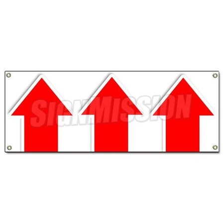 Signmission GIANT UP ARROW BANNER SIGN turn here sale follow directions straight B-Giant Up Arrow
